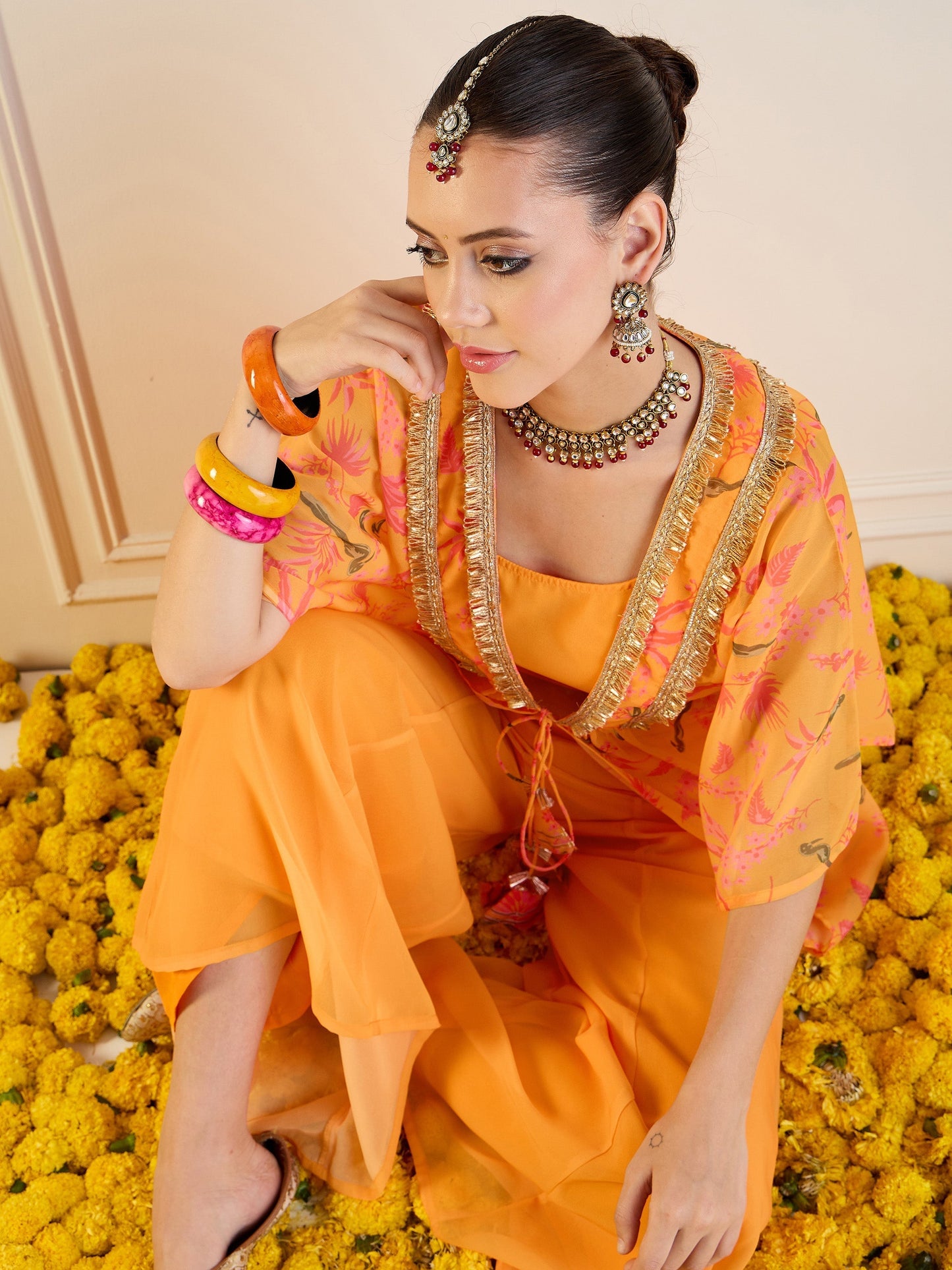 Women's Yellow Printed Co-Ord Set