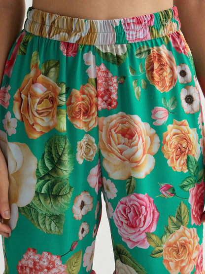 Women's Green Floral Co-Ord Set