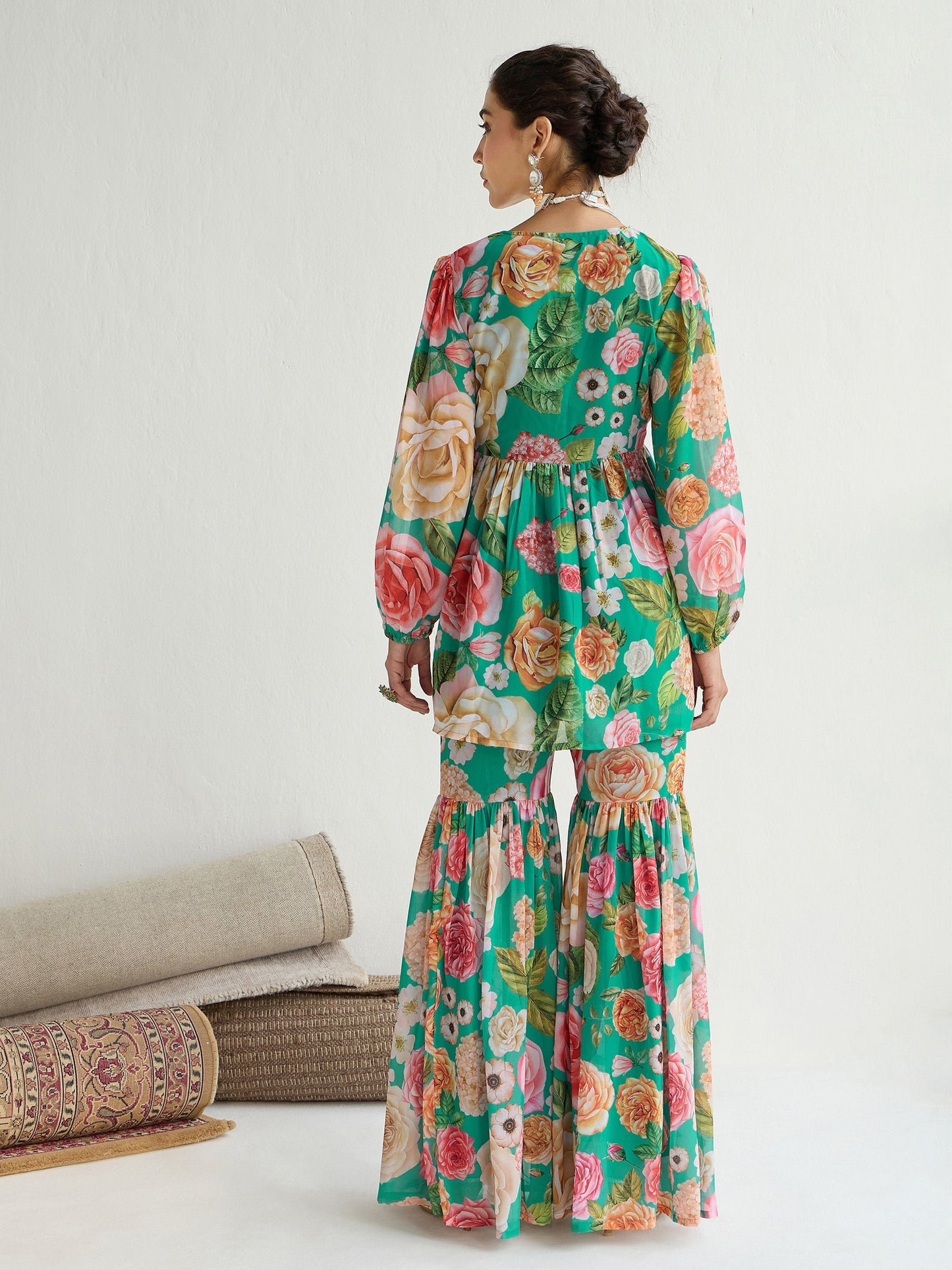 Women's Green Floral Co-Ord Set