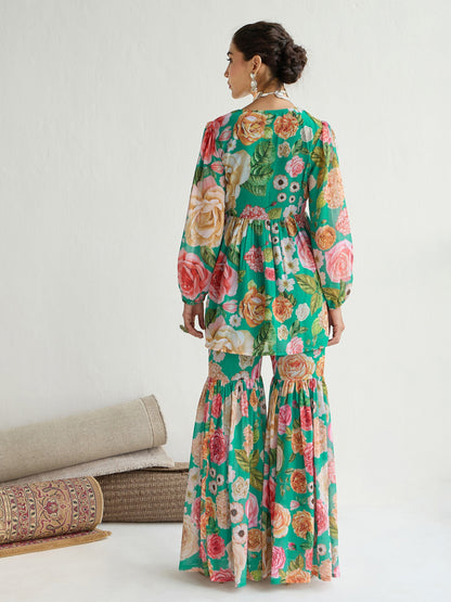 Women's Green Floral Co-Ord Set