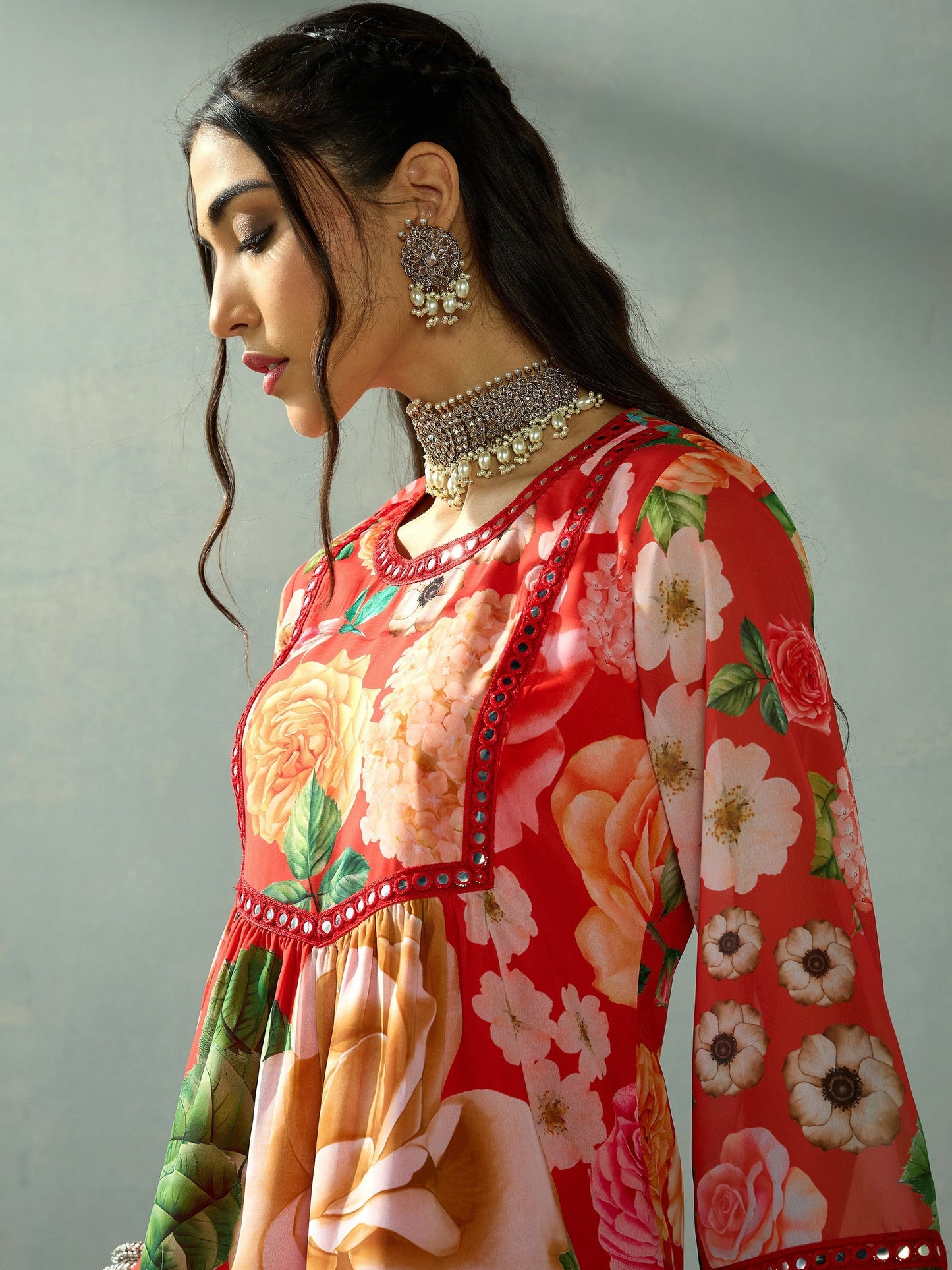 Women's Red Floral Co-Ord Set