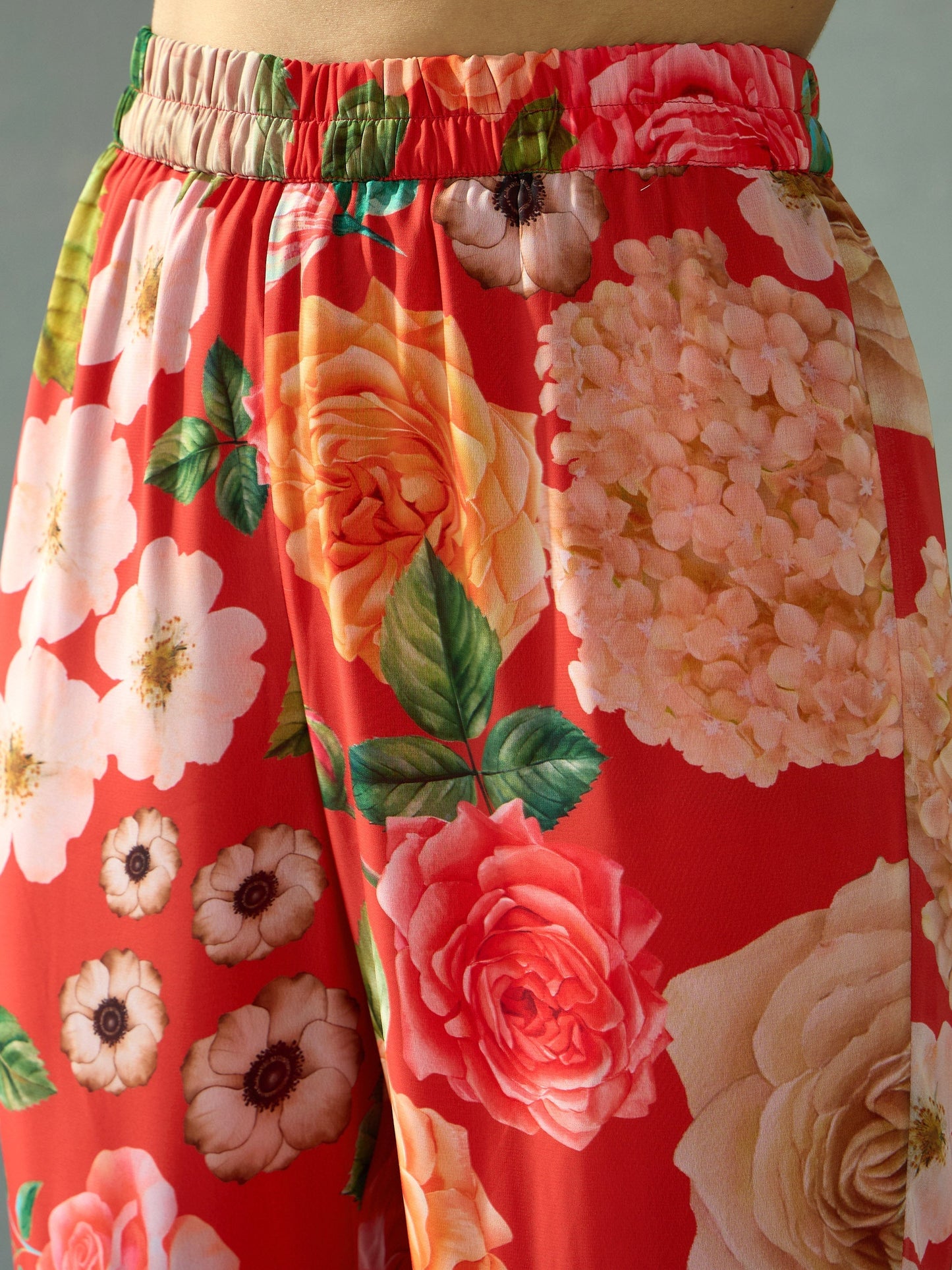 Women's Red Floral Co-Ord Set