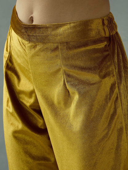 Women's Mustard Embroidered Co-Ord Set