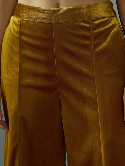 Women's Mustard Embroidered Co-Ord Set