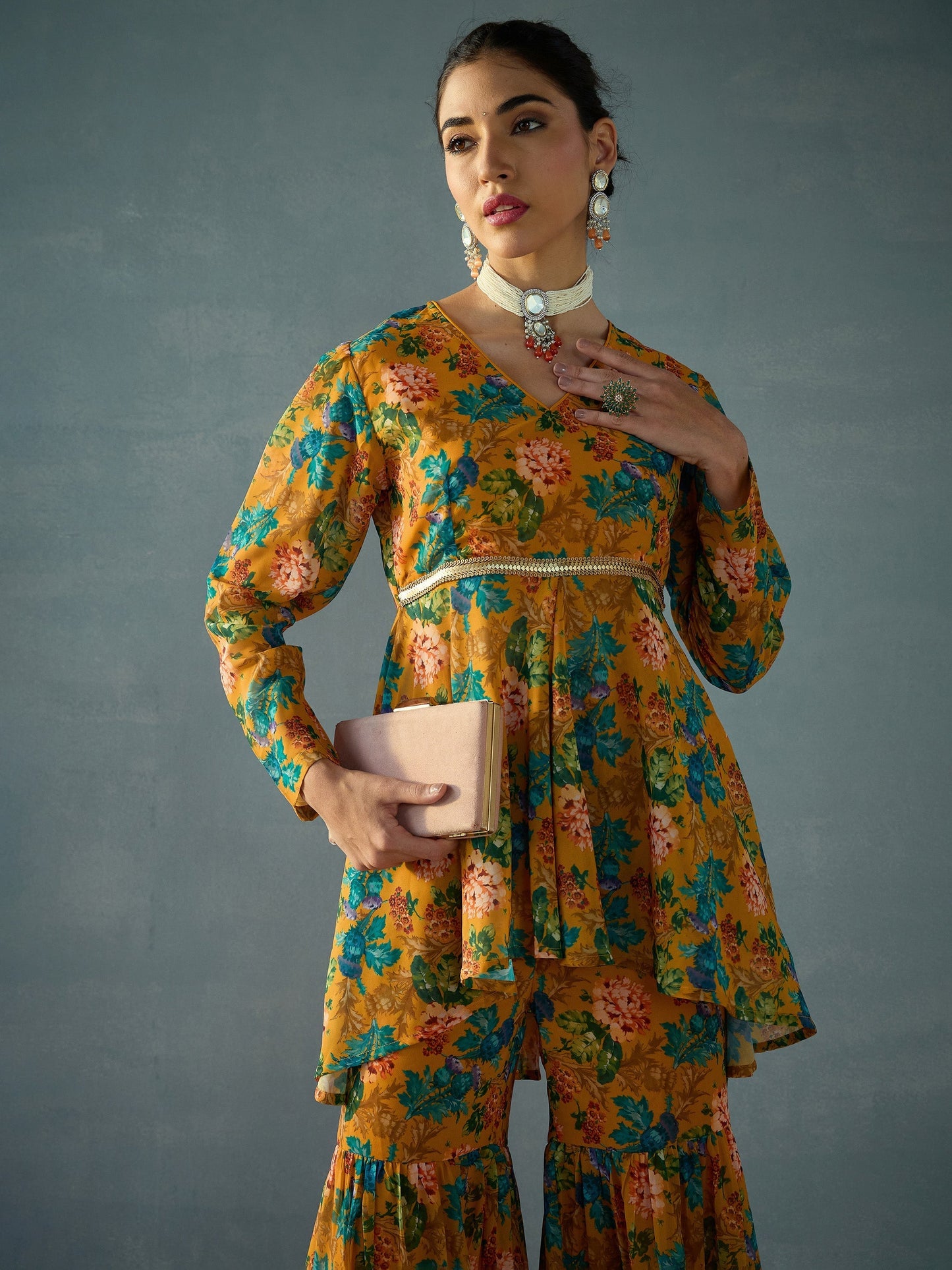 Women's Yellow Floral Co-Ord Set
