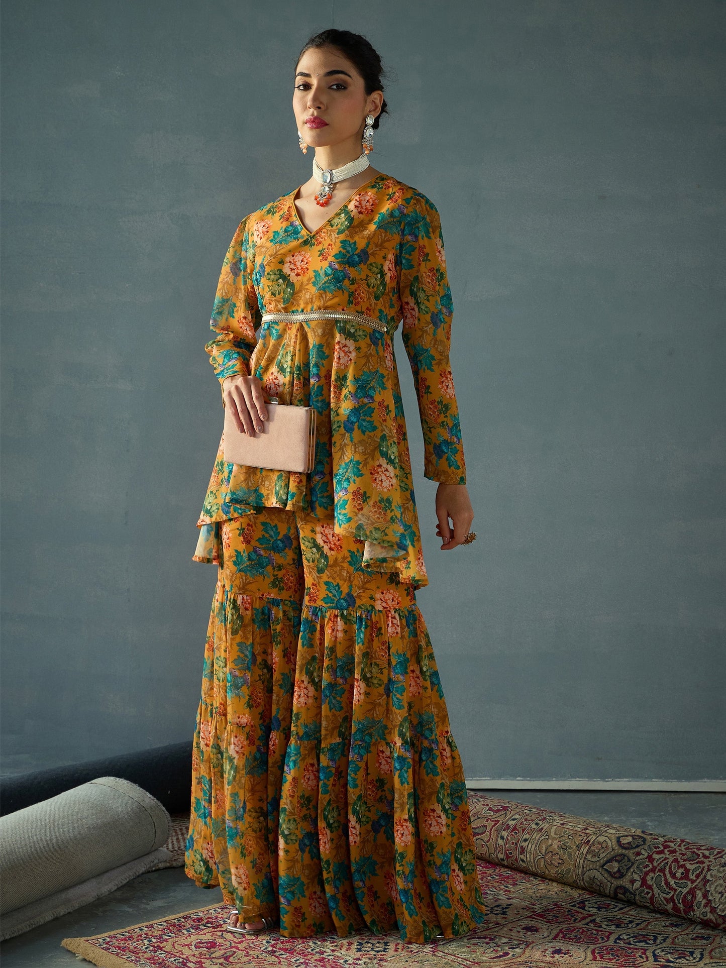 Women's Yellow Floral Co-Ord Set