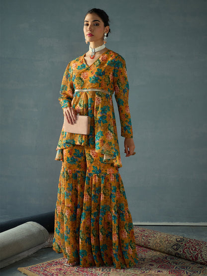 Women's Yellow Floral Co-Ord Set