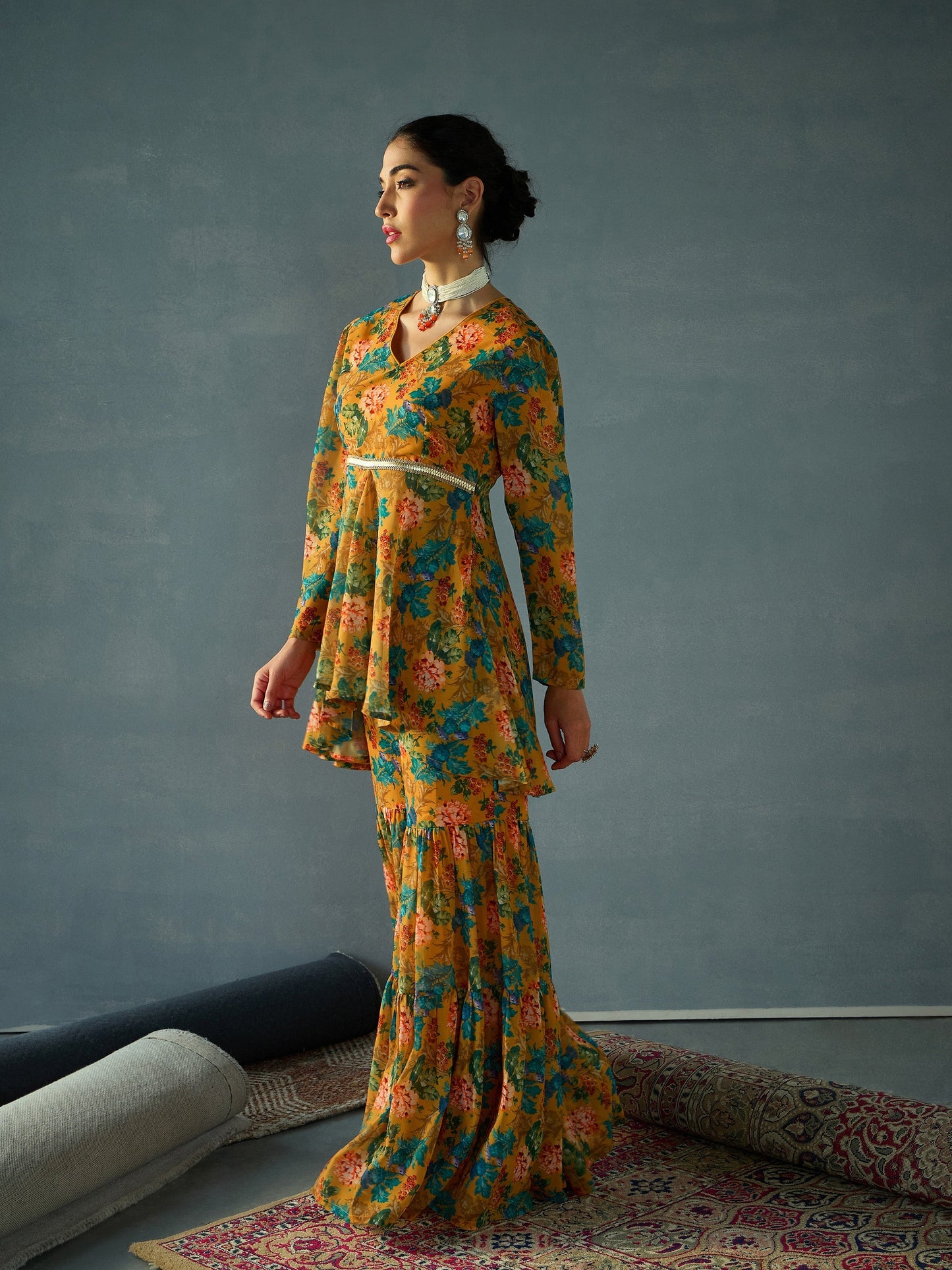 Women's Yellow Floral Co-Ord Set