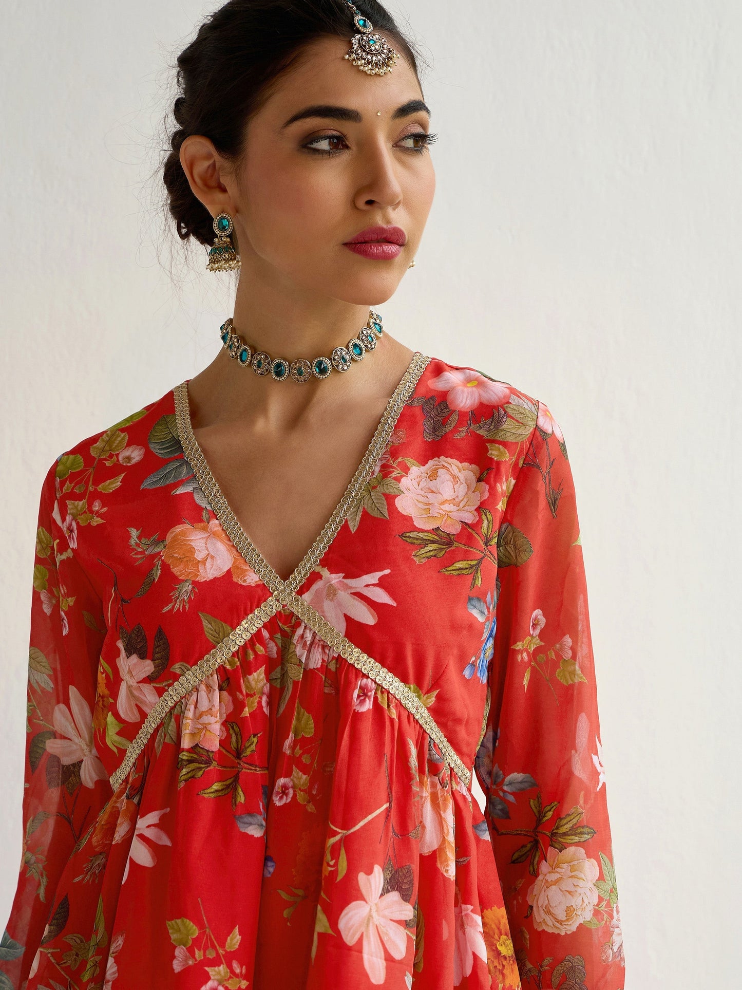Women's Red Floral Co-Ord Set