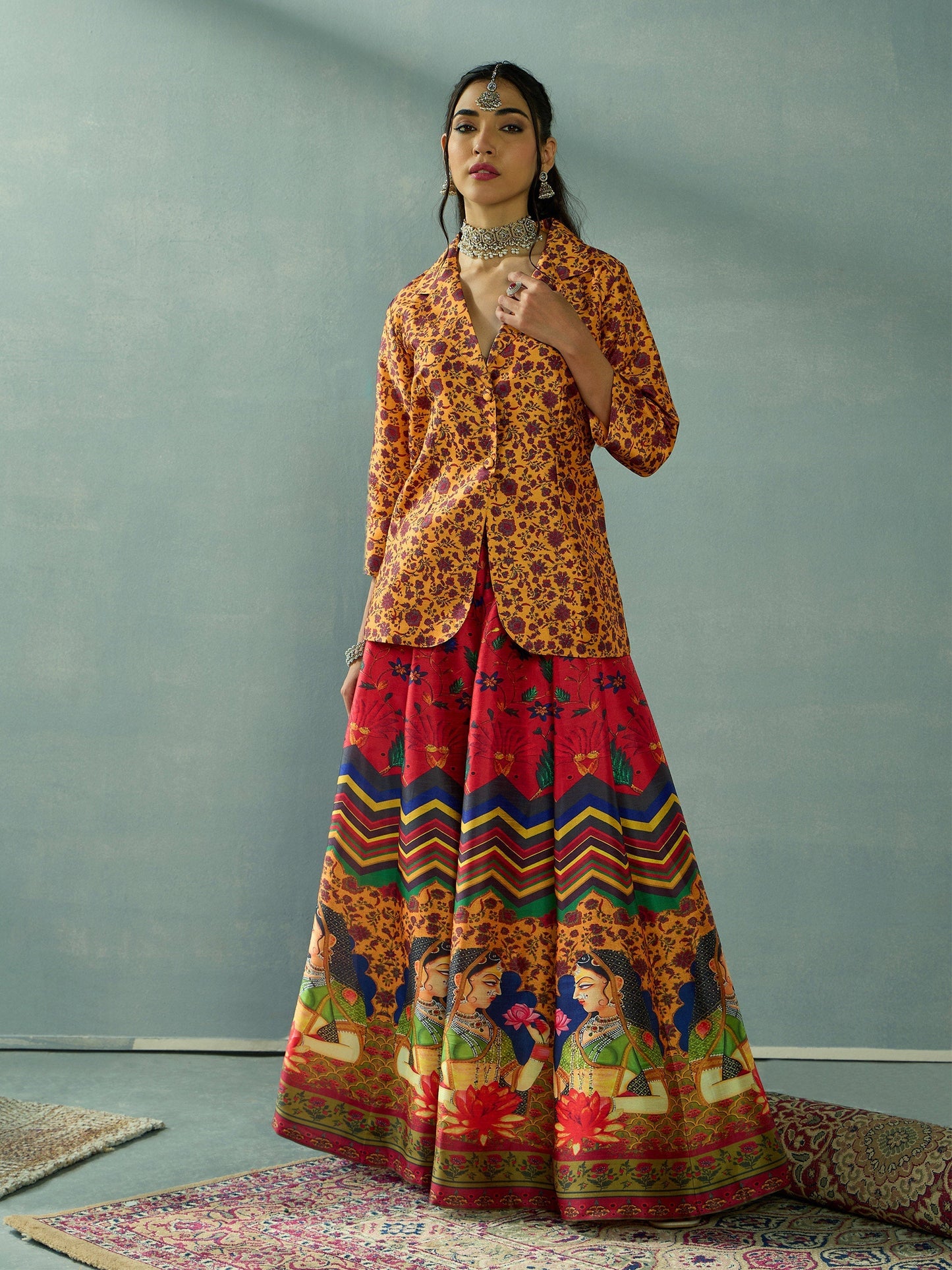 Women's Mustard Floral Co-Ord Set