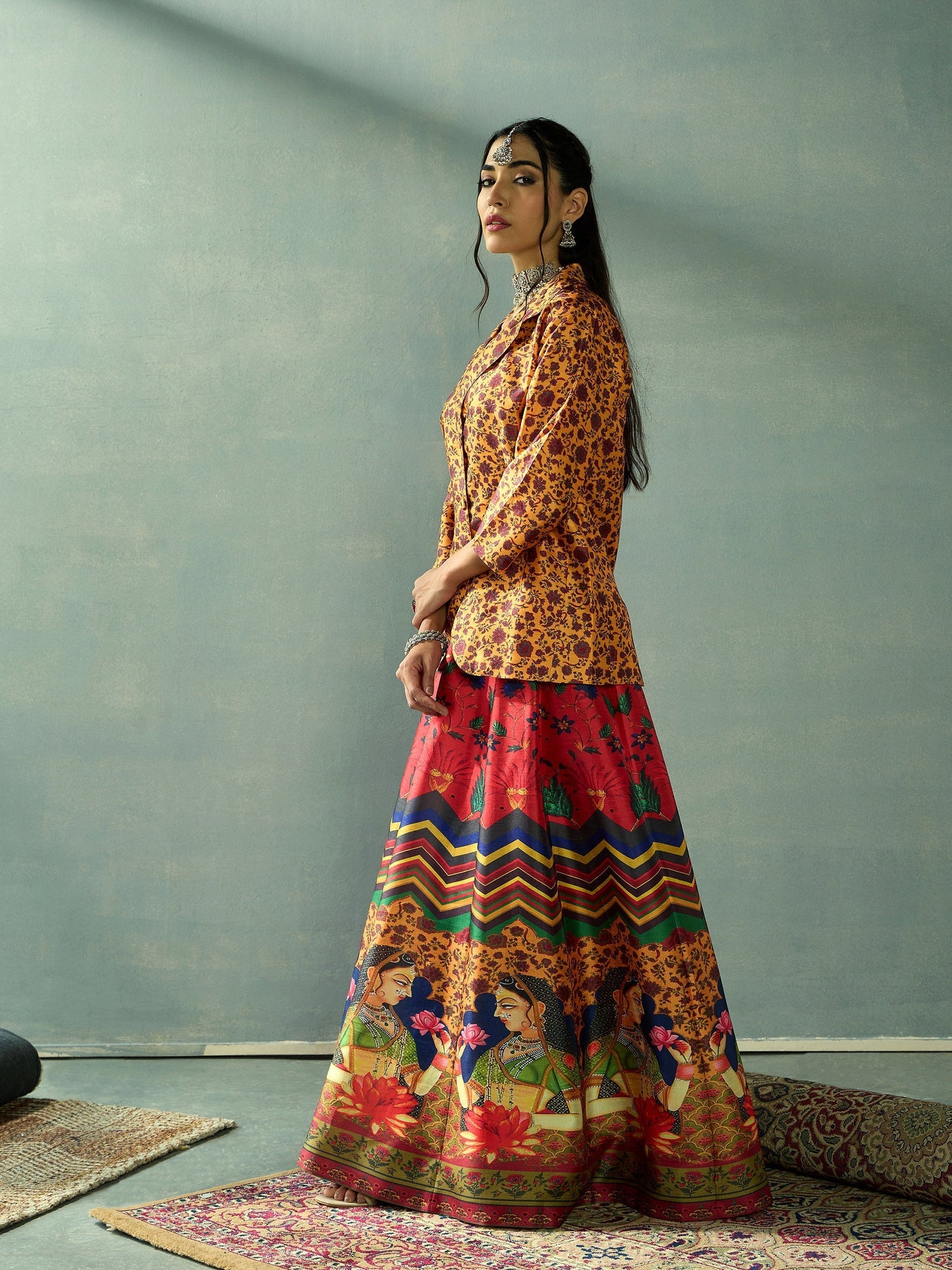 Women's Mustard Floral Co-Ord Set