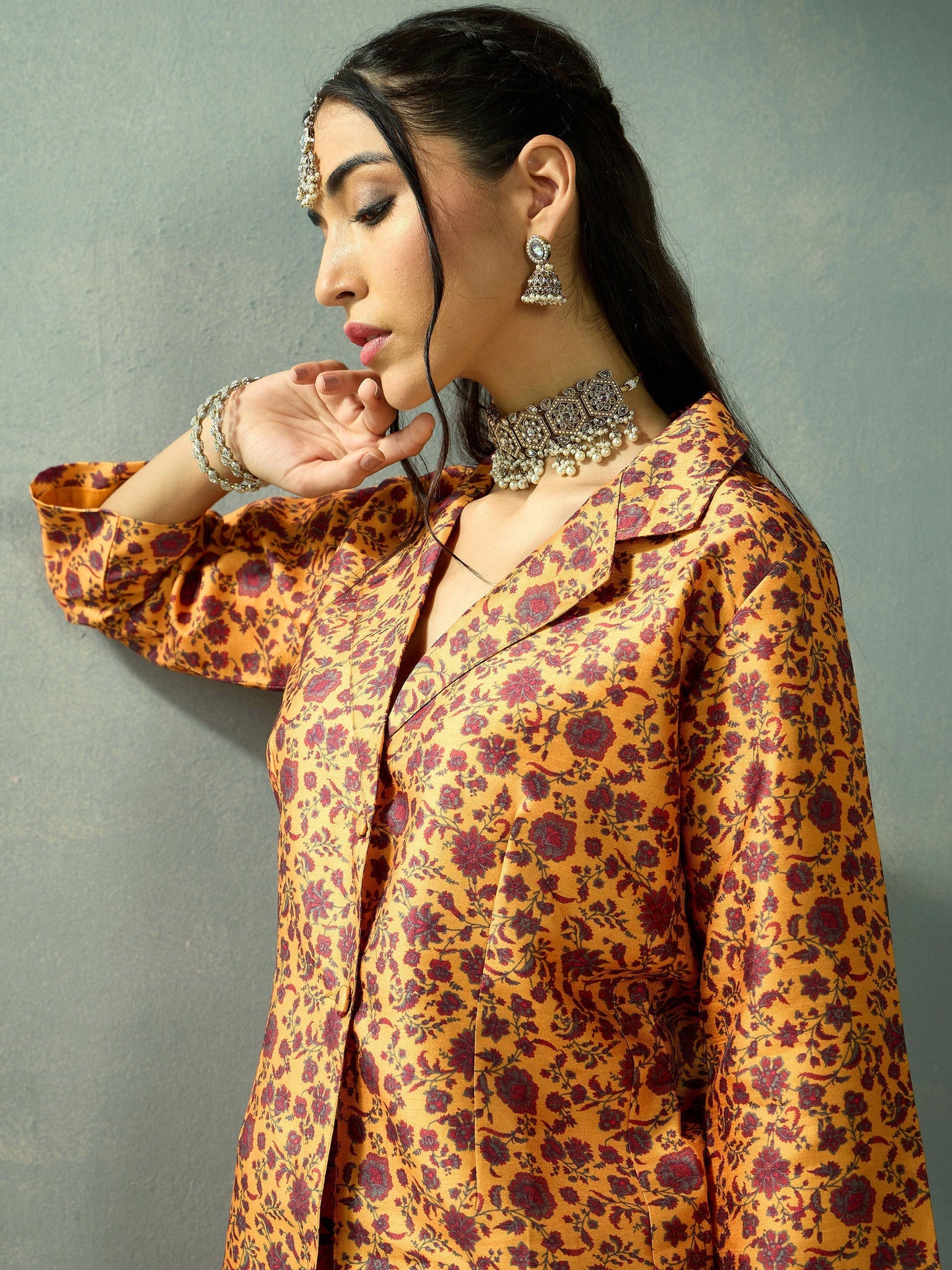 Women's Mustard Floral Co-Ord Set