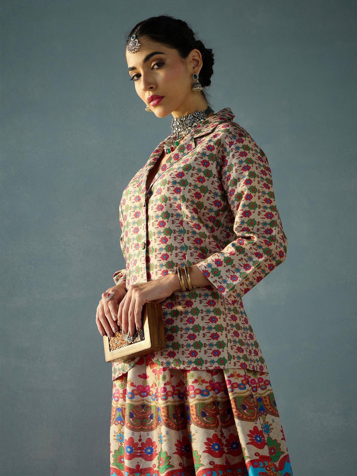 Women's Beige Floral Co-Ord Set