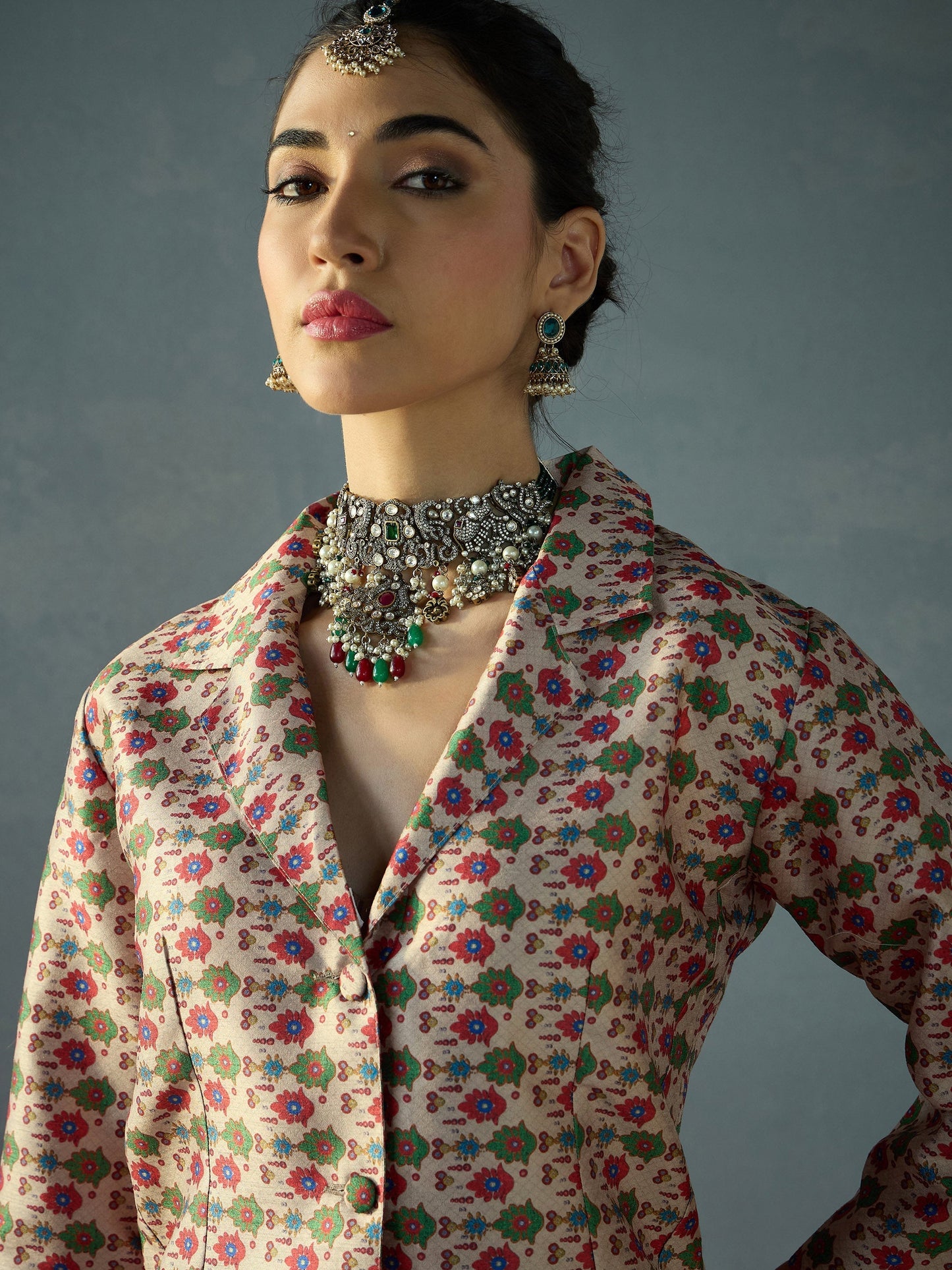 Women's Beige Floral Co-Ord Set