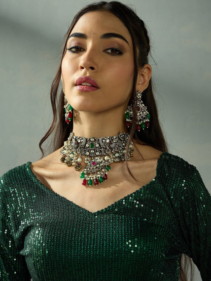 Women's Green Strong Lehenga Set