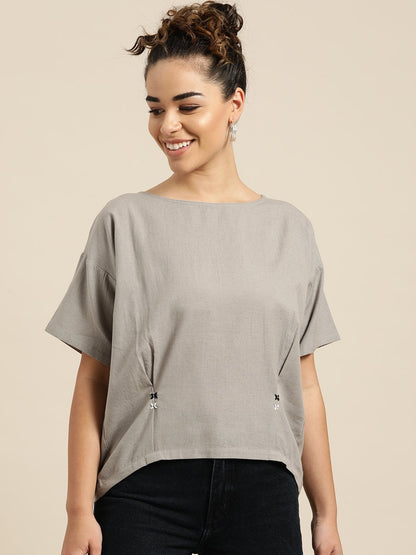 Women's Grey High Low Top
