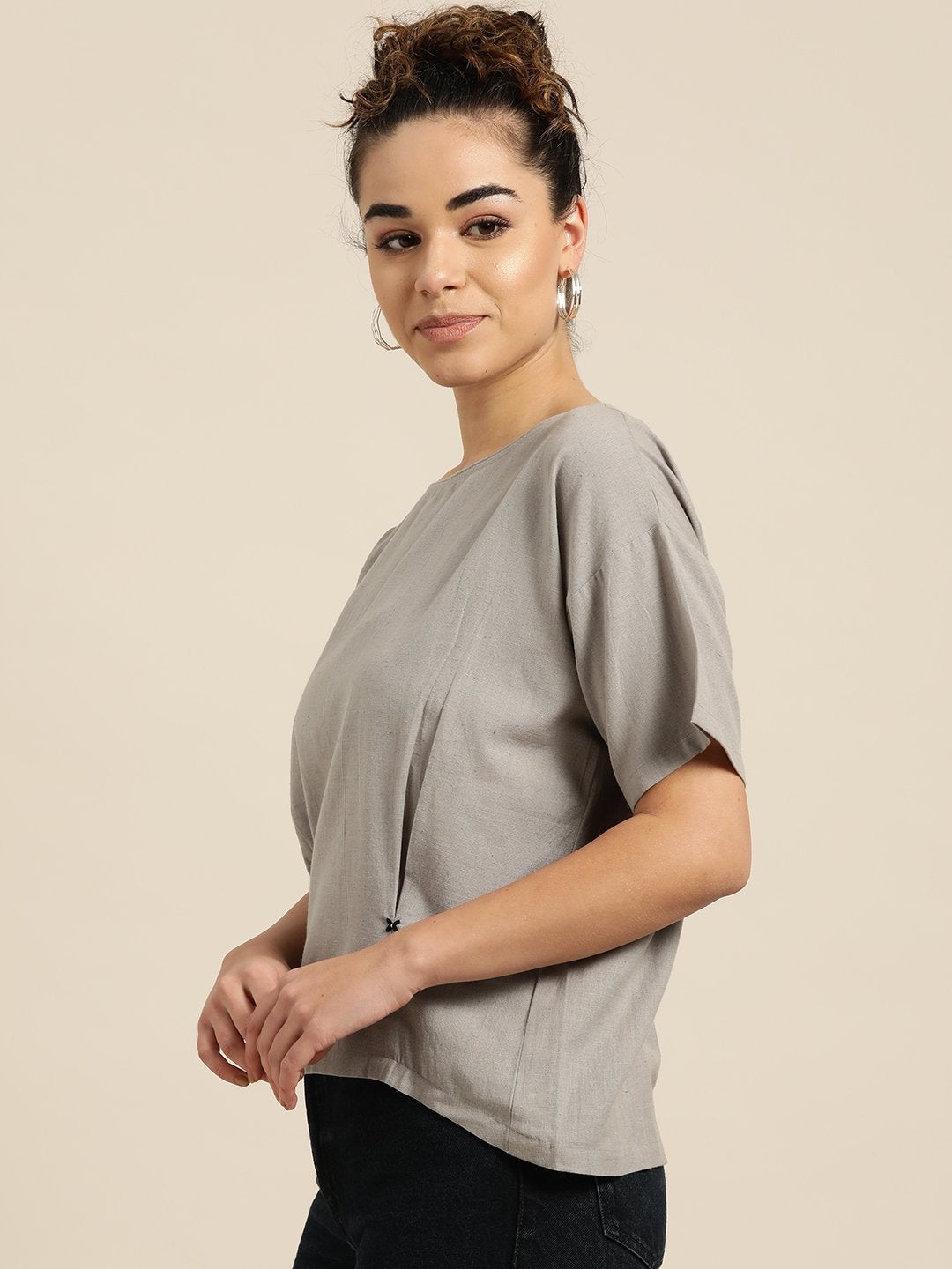 Women's Grey High Low Top