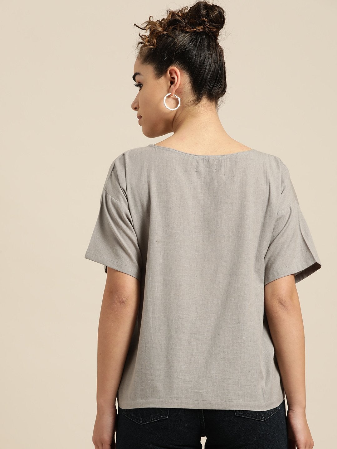 Women's Grey High Low Top