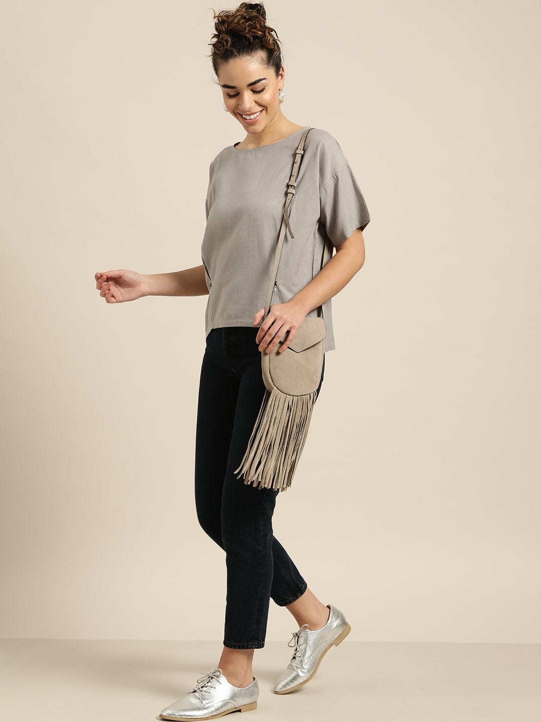 Women's Grey High Low Top