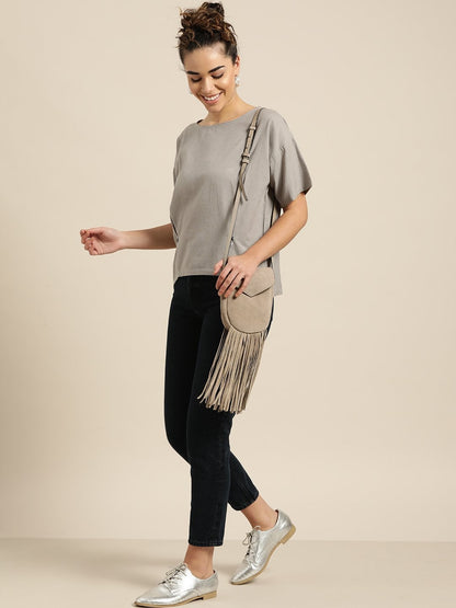 Women's Grey High Low Top