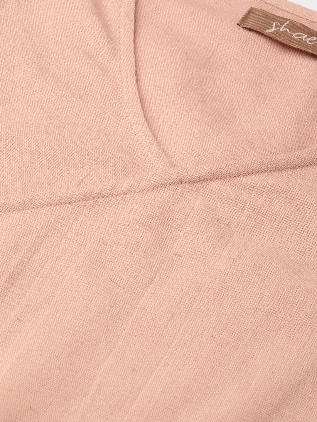 Women's Baked Pink Wrap Sleeveless Top