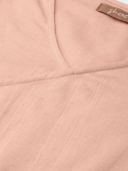 Women's Baked Pink Wrap Sleeveless Top
