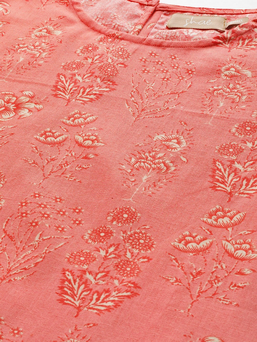 Women's Coral Floral High Low Top