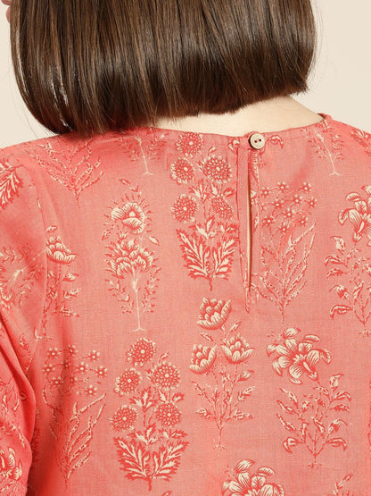 Women's Coral Floral High Low Top