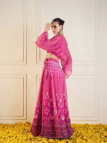 Women's Pink Floral Skirt
