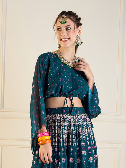 Women's Green Floral Top