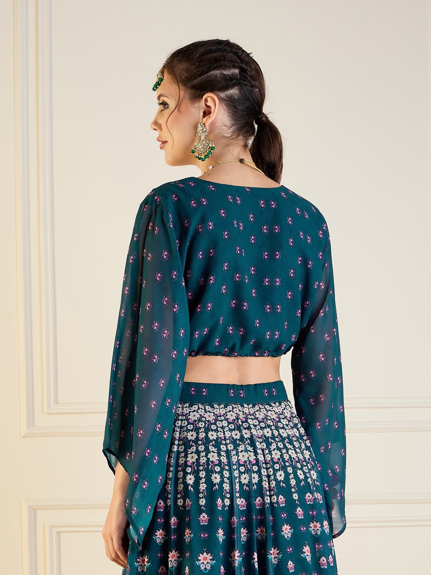 Women's Green Floral Top
