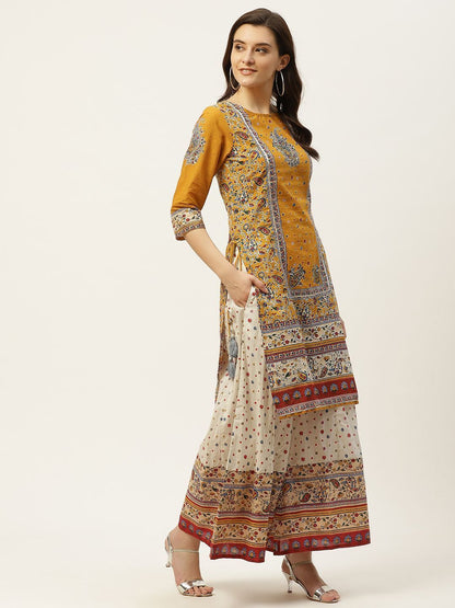 Women's Printed Straight Kurta Palazzo Dupatta Set2