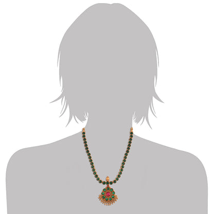 Women's 18K Gold Plated Traditional South Indian Style Necklace
