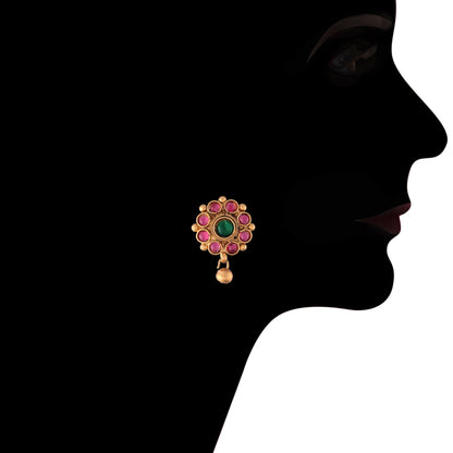 Women's 18K Gold Plated Traditional South Indian Style Necklace