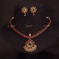 Women's 18K Gold Plated Traditional South Indian Style Necklace