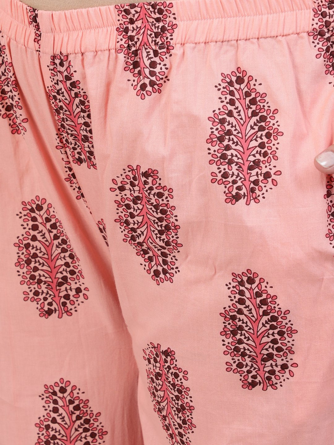 Women's Plus Size Pink Printed Night Suit With Half Sleeves