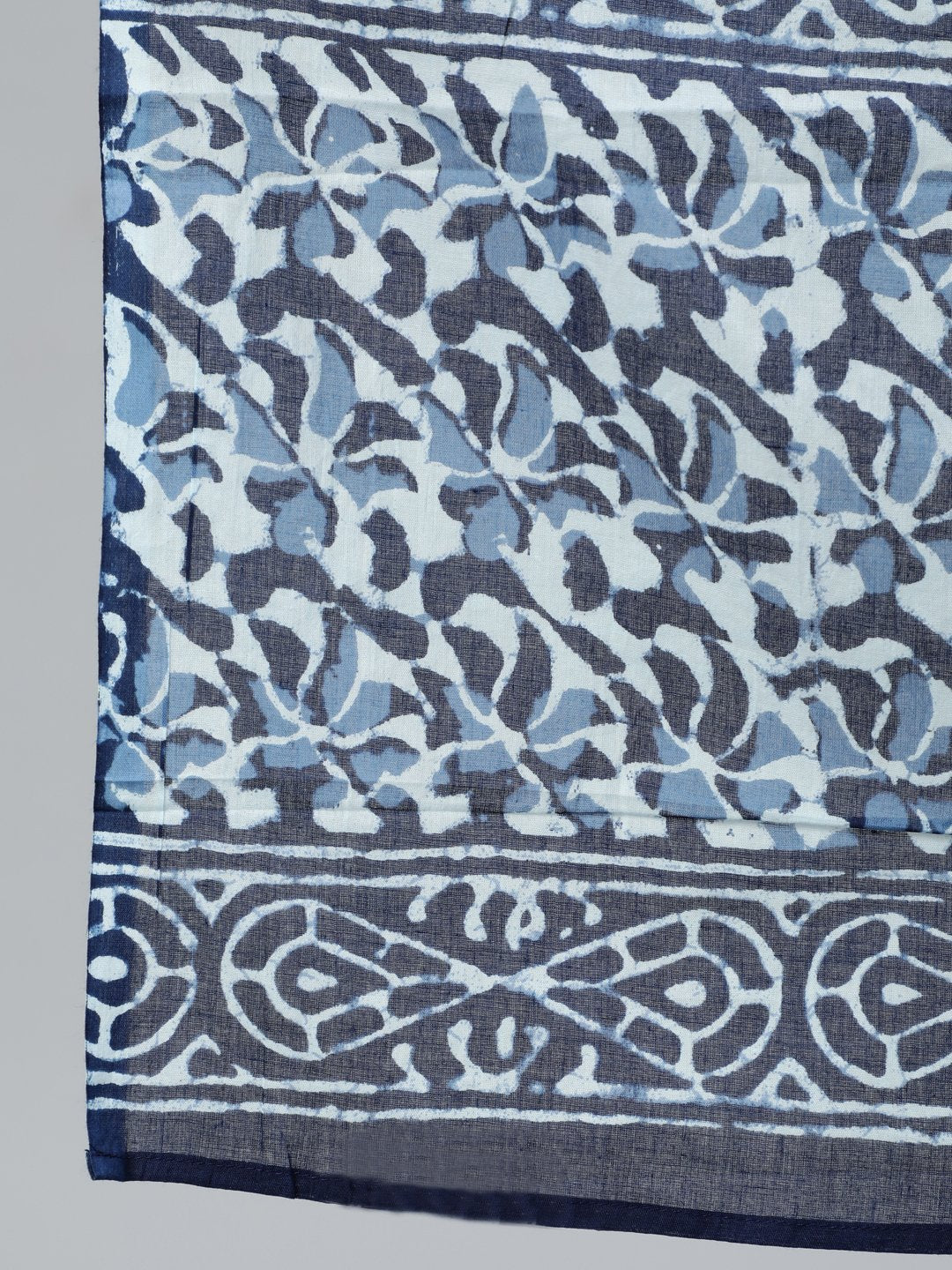 Women's Plus Size Blue Printed Straight Kurta With Palazo & Dupatta