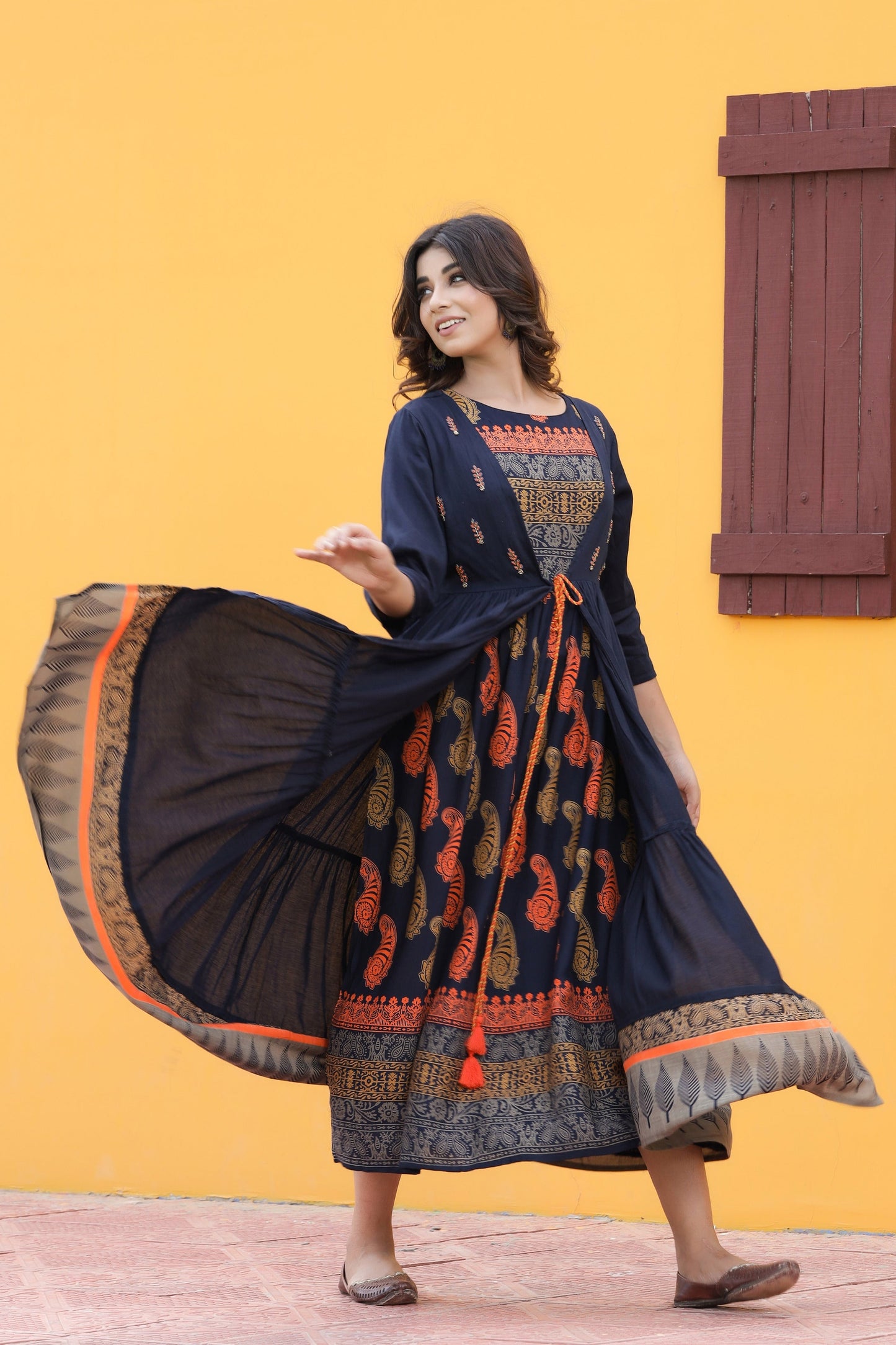 Women's Blue Printed Dress