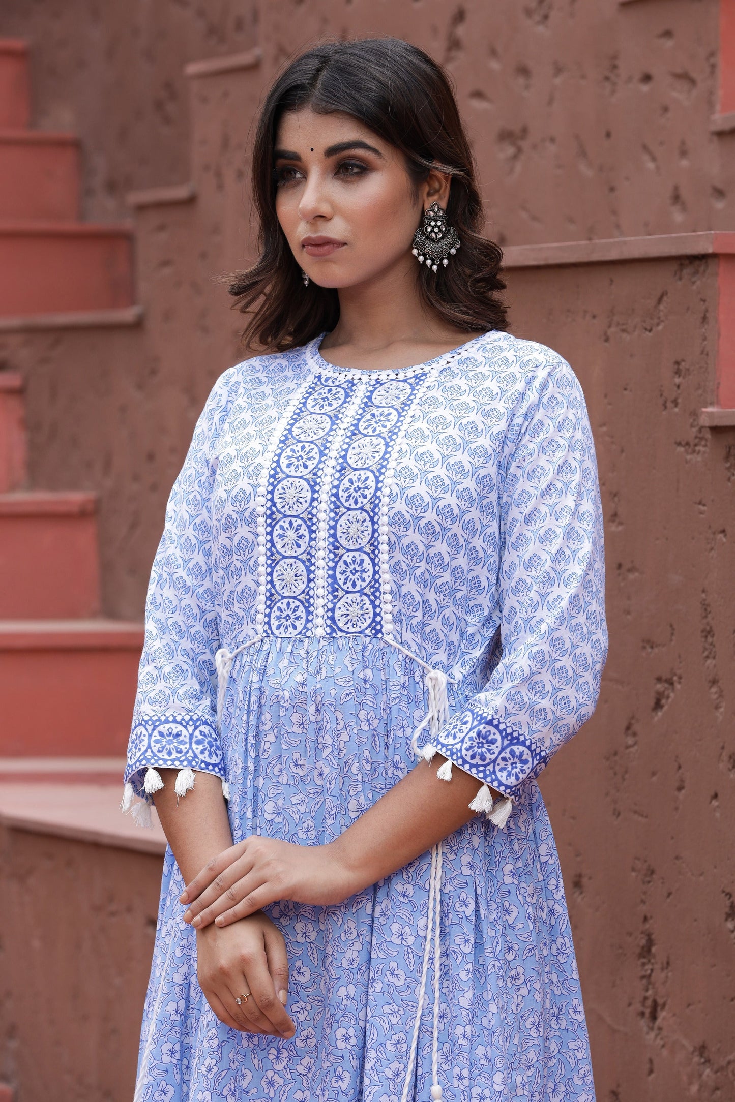 Women's Blue Printed Dress