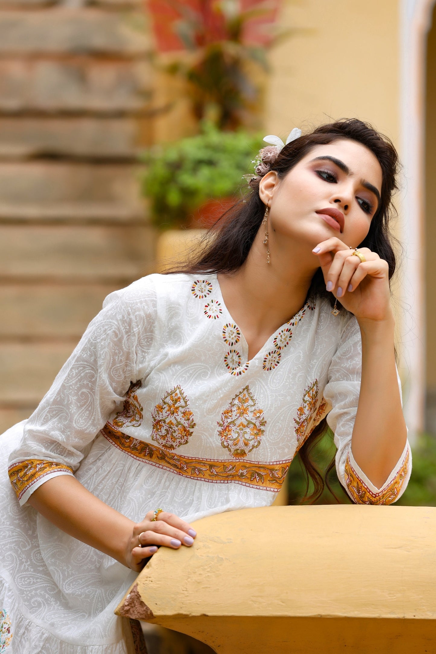 Women's White Tired Dress