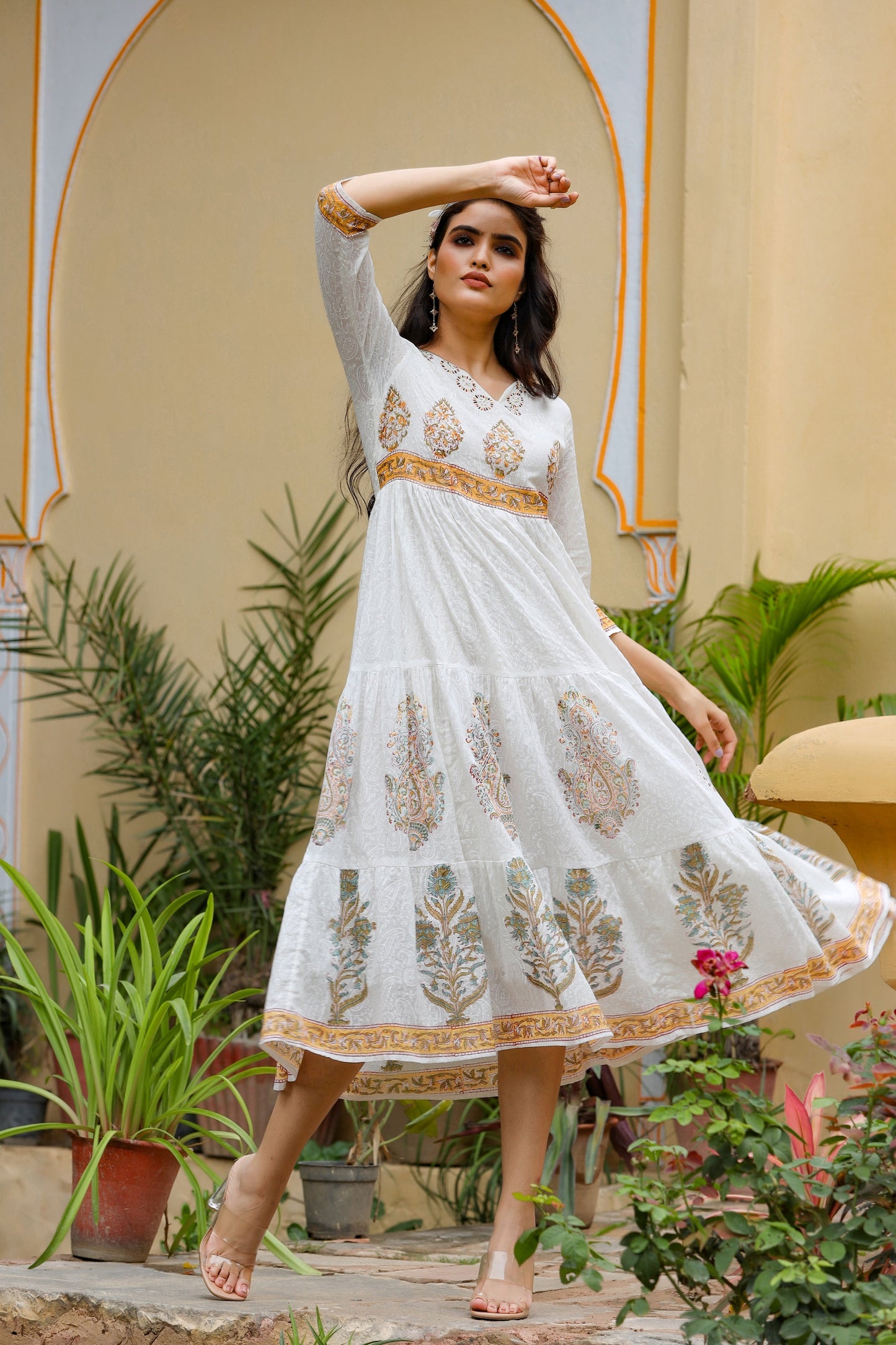 Women's White Tired Dress