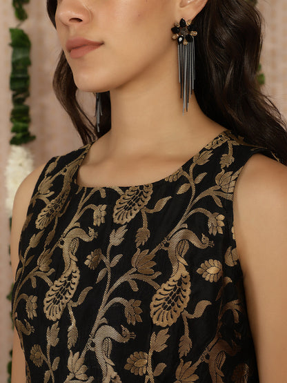Women's Black Box Pleated Dress