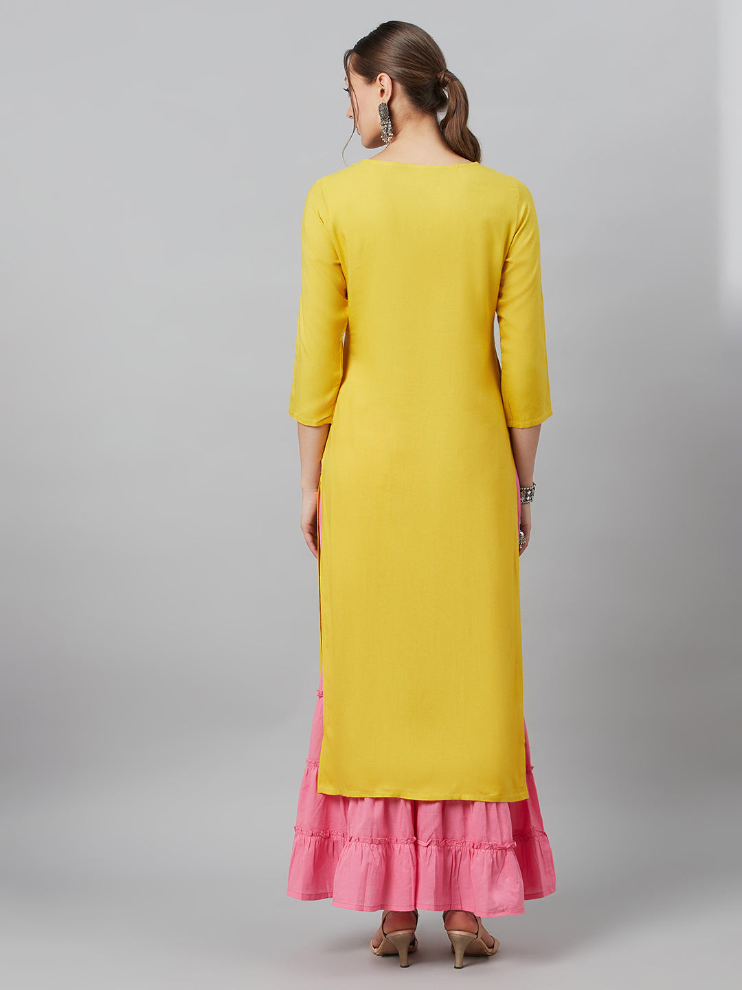 Women's Yellow Embroidered Kurta