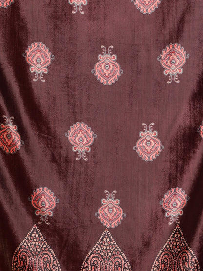 Women's Multicolored Polyster Velvet  Digital Printed Dupatta