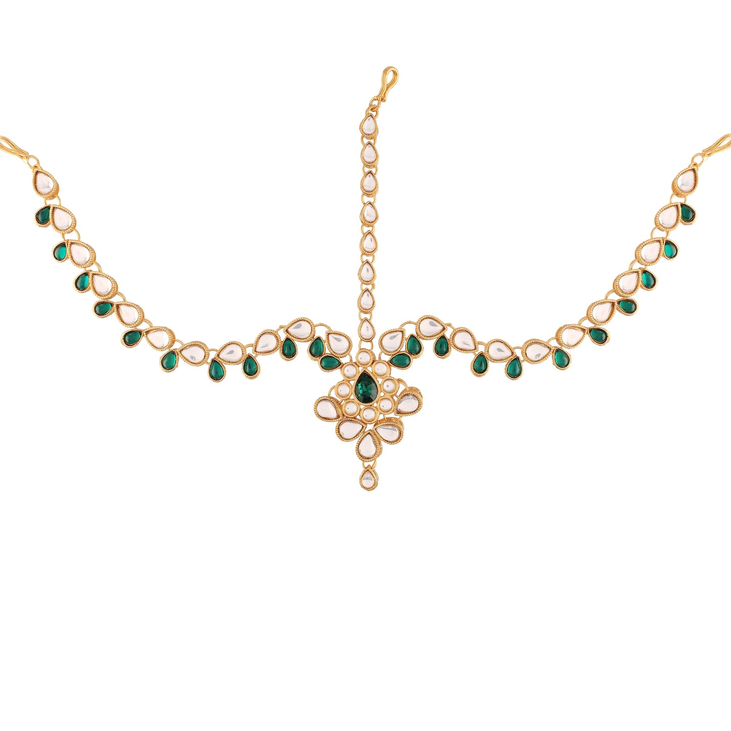Women's 18K Gold Plated Kundan Studded Bridal Matha Patti