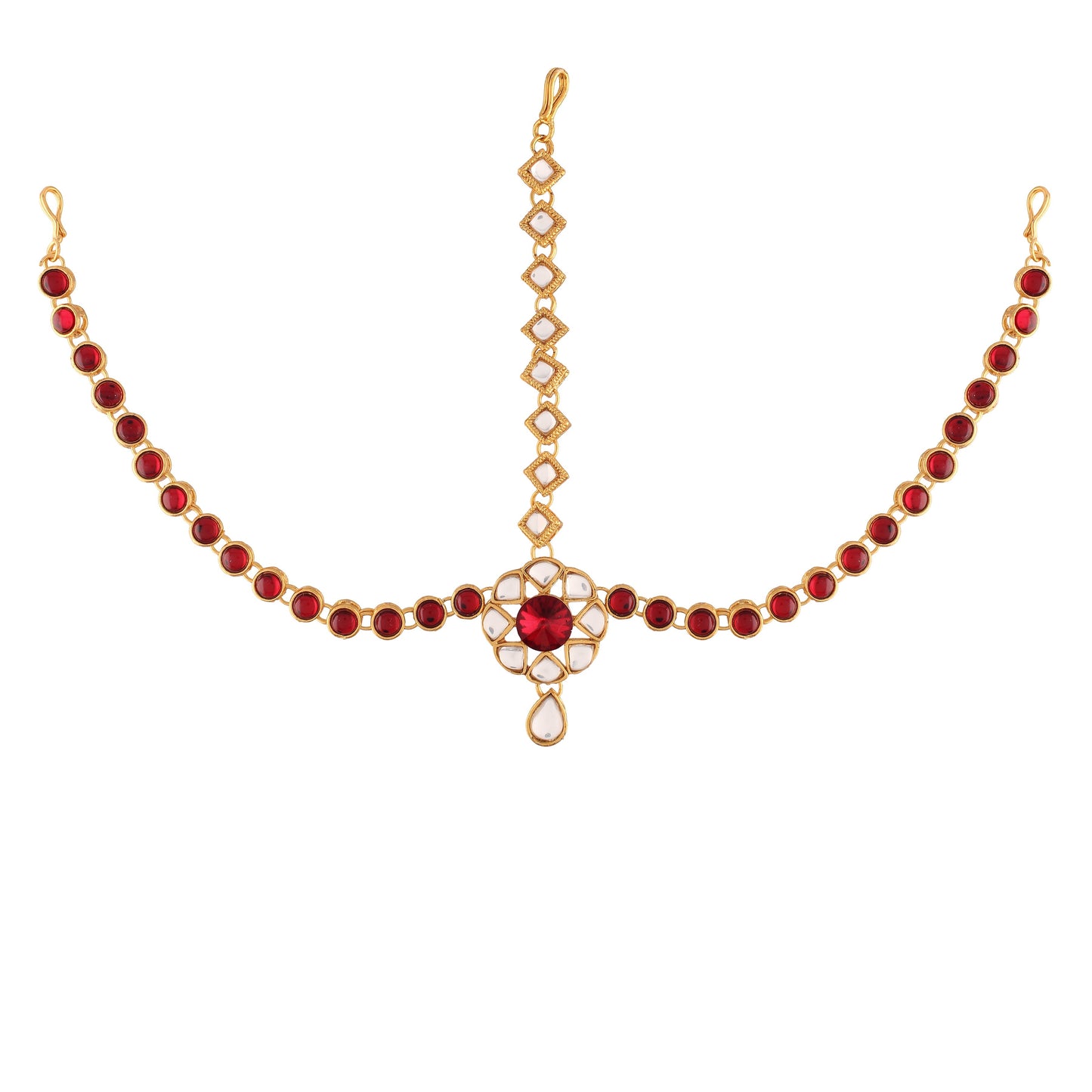 Women's 18K Gold Plated Kundan Studded Bridal Matha Patti