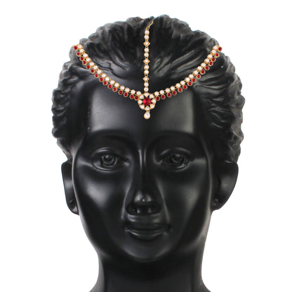 Women's 18K Gold Plated Kundan Studded Bridal Matha Patti