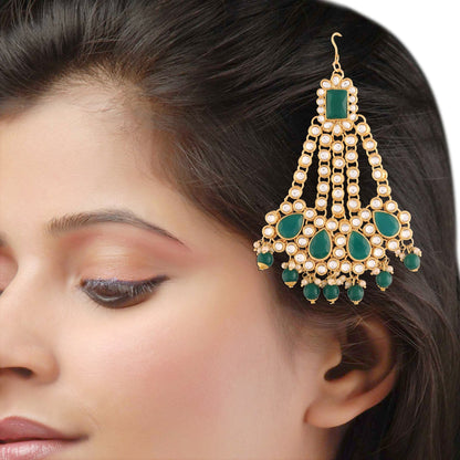 Women's 18k-gold-plated-beautiful-long-pearl-kundan-jhumar-passa-6