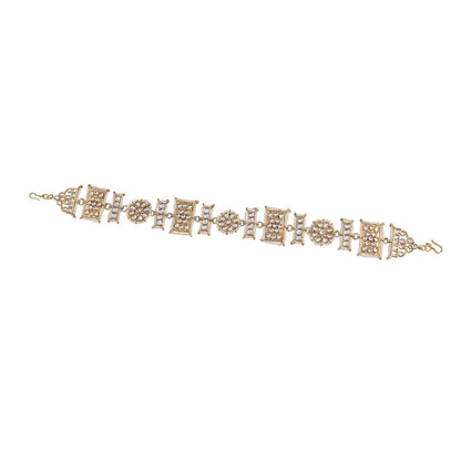 Women's 18k Gold Plated Floral Kundan Pearl Studde Sheeshpatti