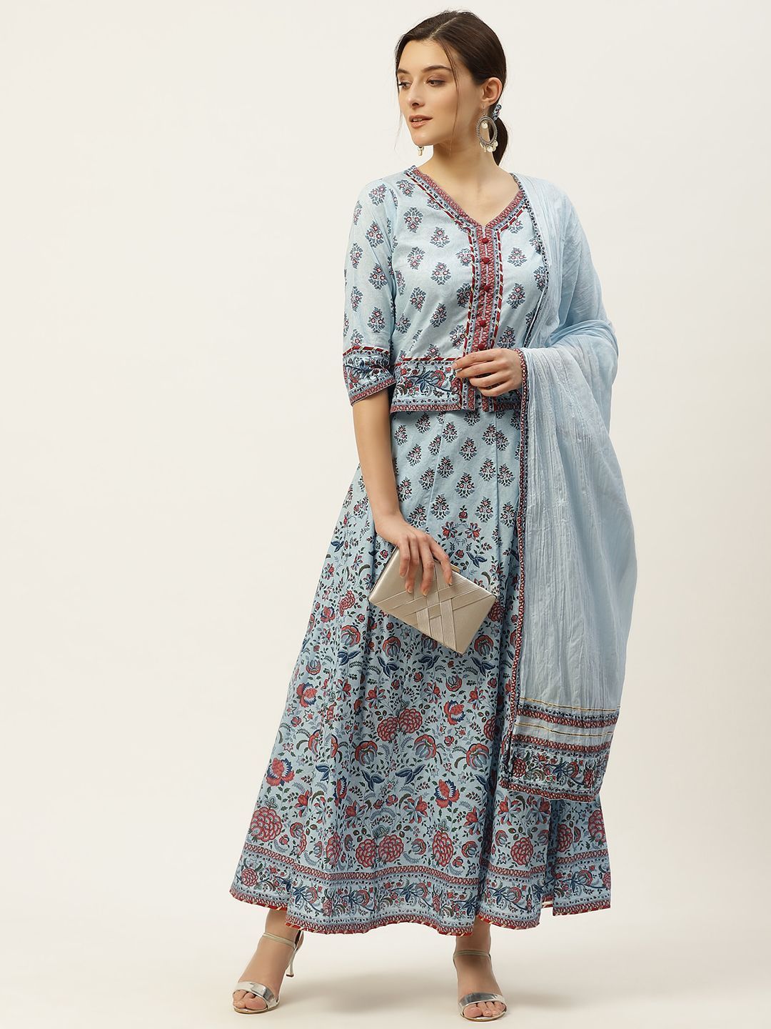 Women's Printed Lehenga Choli Dupatta Set